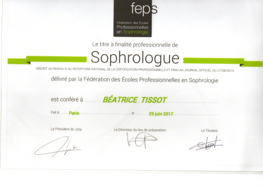 Certificat Praticien Sophrologue-Toulouse